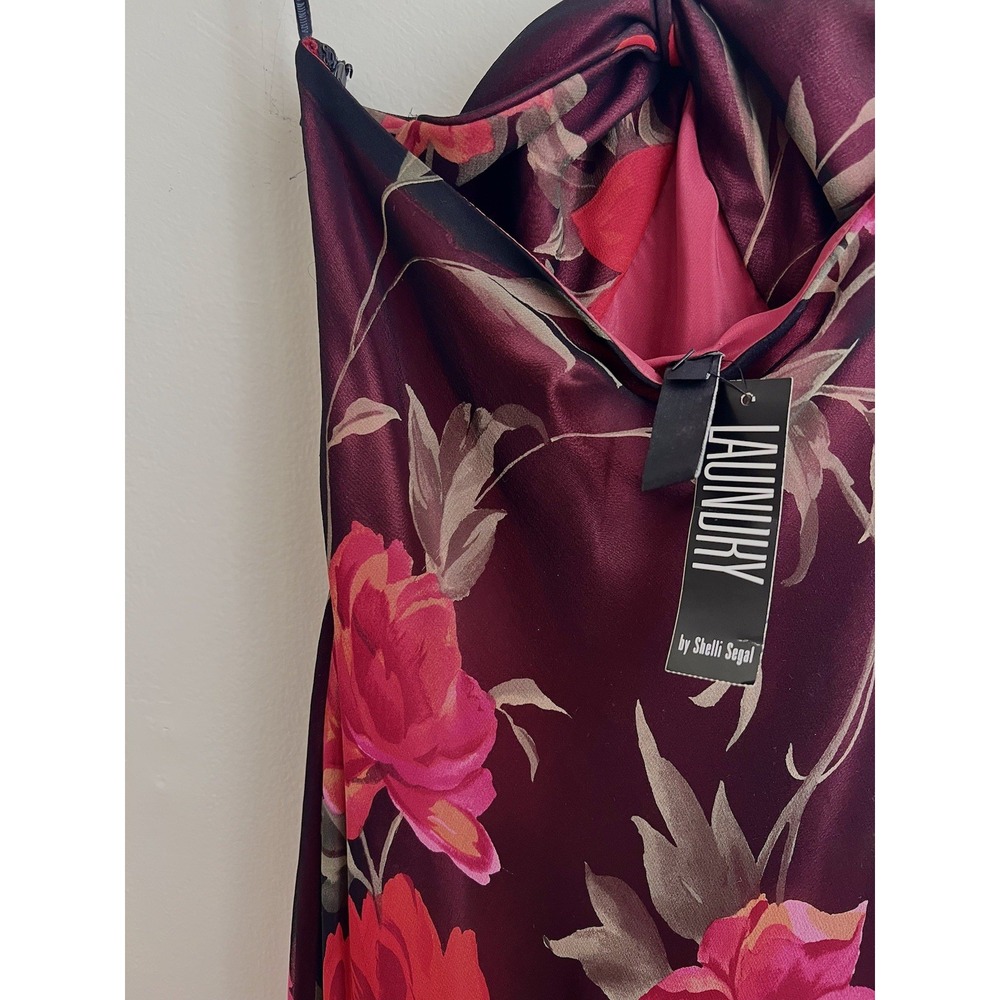 Silk Laundry Shelli Segal NWT 90s Vintage Deadstock Floral Dress Size 4 1995 - Picture 5 of 8